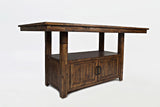 Cannon Valley Distressed Brown High/Low Dining Table w/ 4 Stools