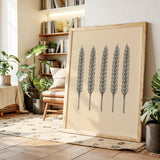 Five Loaves Botanical Wheat Illustration