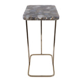 Oceana Blue/Gold C-Table with Agate Top