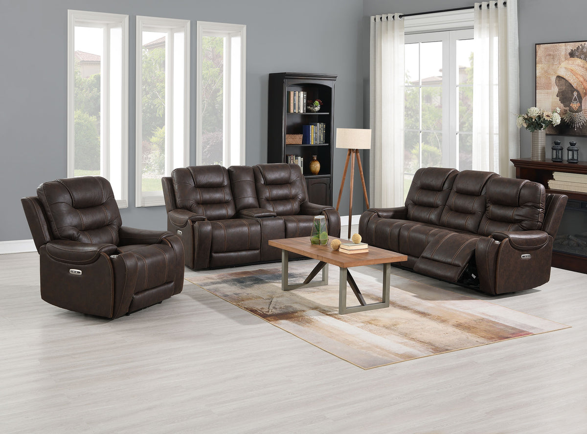 Cedar Brown Fabric Dual Power Reclining Chair