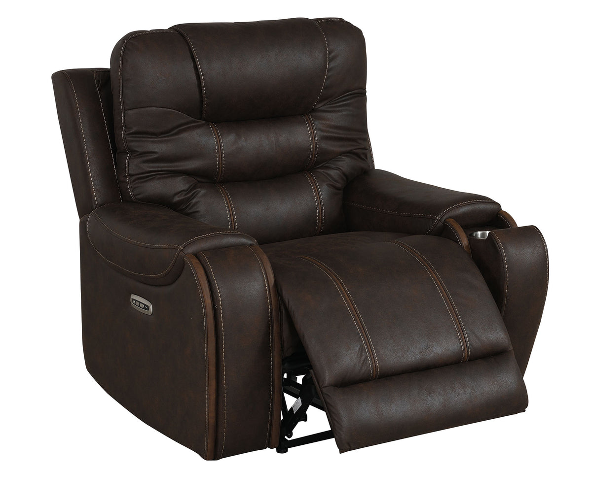 Cedar Brown Fabric Dual Power Reclining Chair