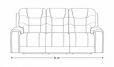 Cedar Brown Fabric Dual Power Reclining Sofa