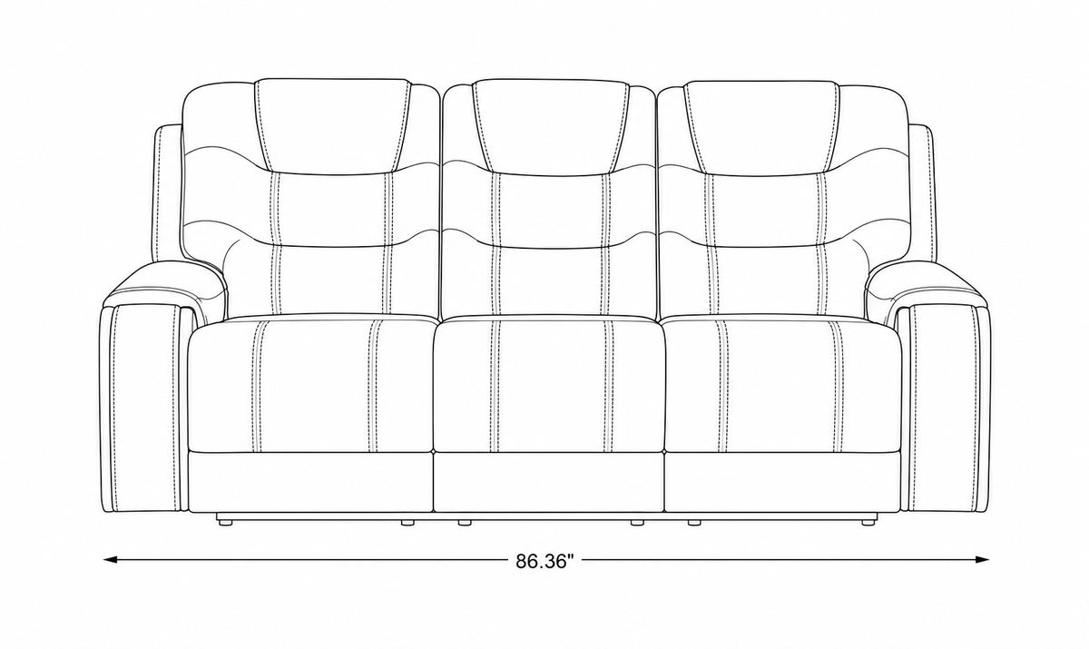 Cedar Brown Fabric Dual Power Reclining Sofa