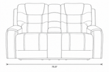 Cedar Brown Fabric Dual Power Reclining Loveseat with Console