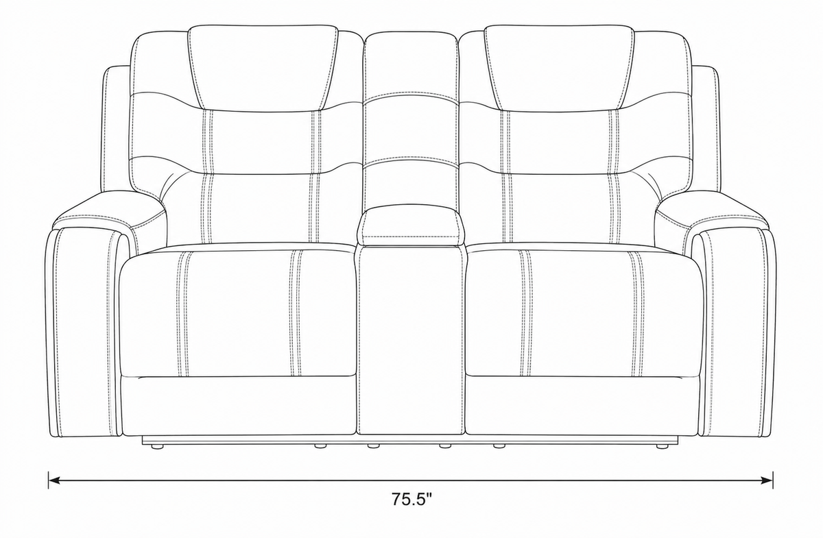 Cedar Brown Fabric Dual Power Reclining Loveseat with Console