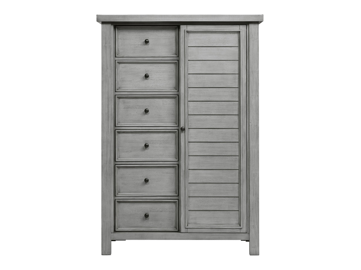 Logandale Antique Gray Wardrobe Chest - Ornate Home