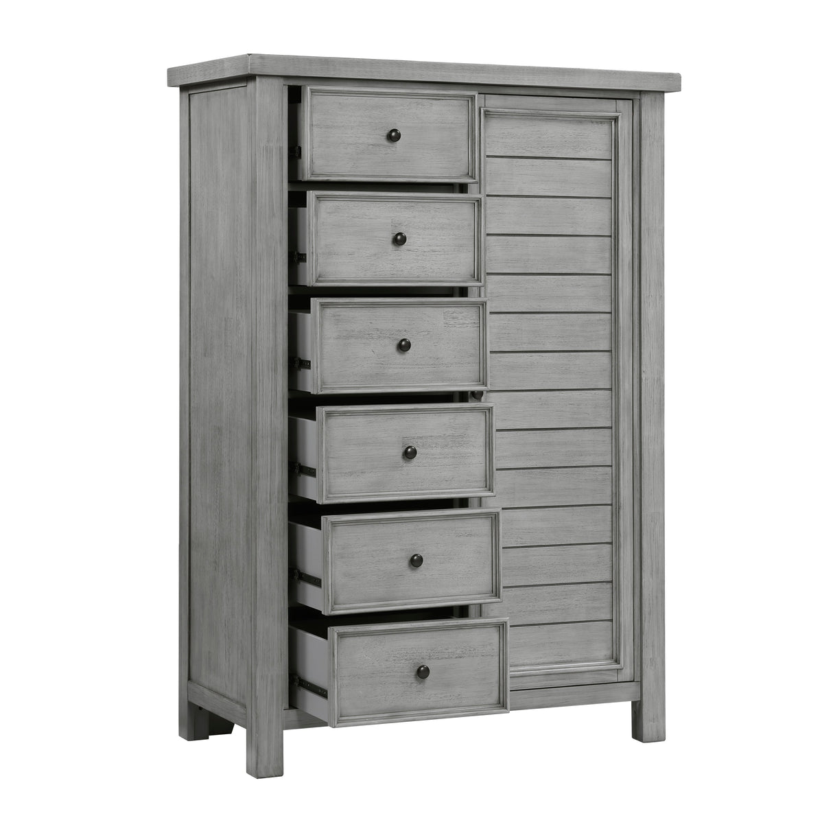 Logandale Antique Gray Wardrobe Chest - Ornate Home