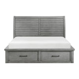 Logandale Gray Queen Platform Bed With Storage Footboard And Side Rails
