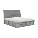 Logandale Antique Gray Eastern King Platform Bed - Ornate Home