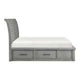 Logandale Antique Gray Queen Platform Bed - Ornate Home