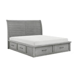 Logandale Gray Queen Platform Bed With Storage Footboard And Side Rails