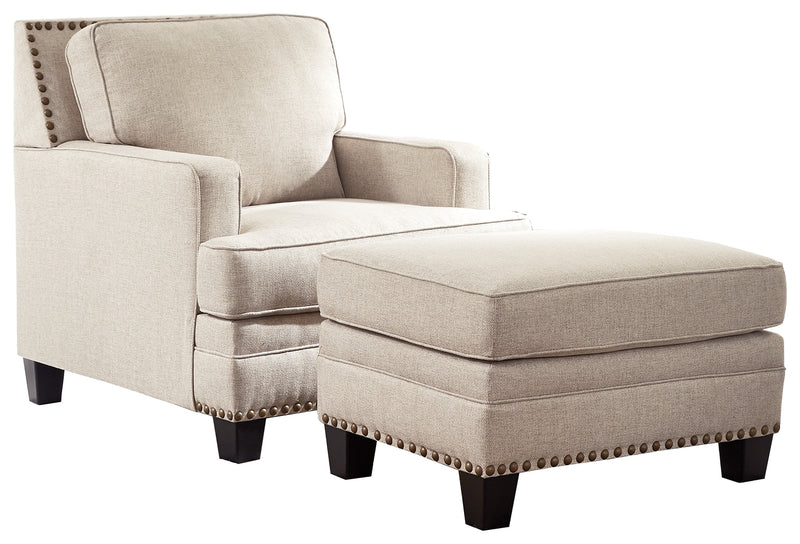 Claredon Linen Chair and Ottoman - Ornate Home