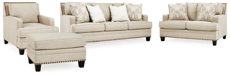 Claredon Linen Sofa, Loveseat, Chair and Ottoman - Ornate Home