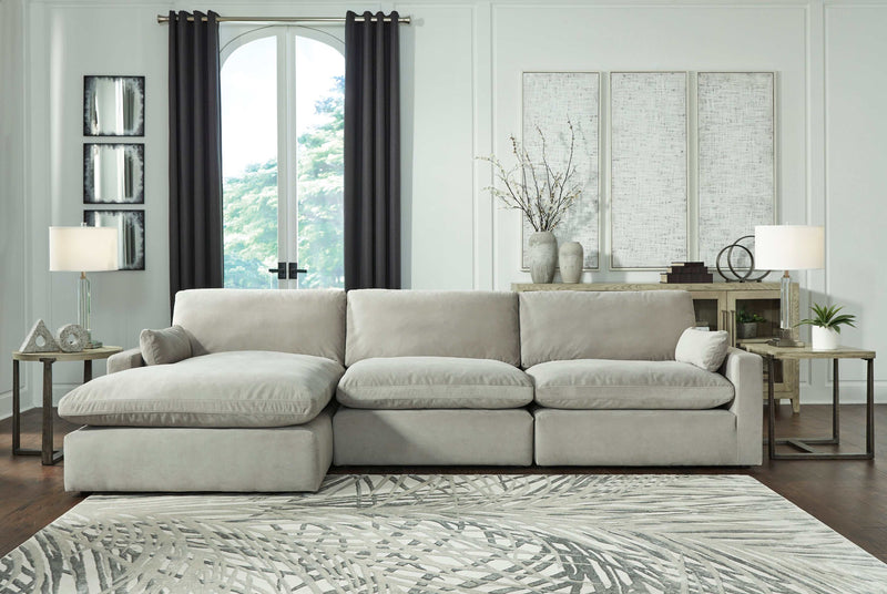 (Online Special Price) Sophie Gray Velvet Modular 3pc LAF Chaise Sectional - Ornate Home