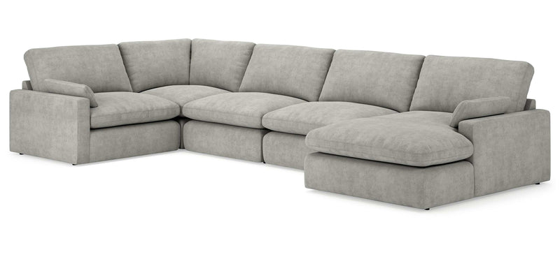 (Online Special Price) Sophie Gray Velvet Modular 5pc RAF Chaise Sectional - Ornate Home