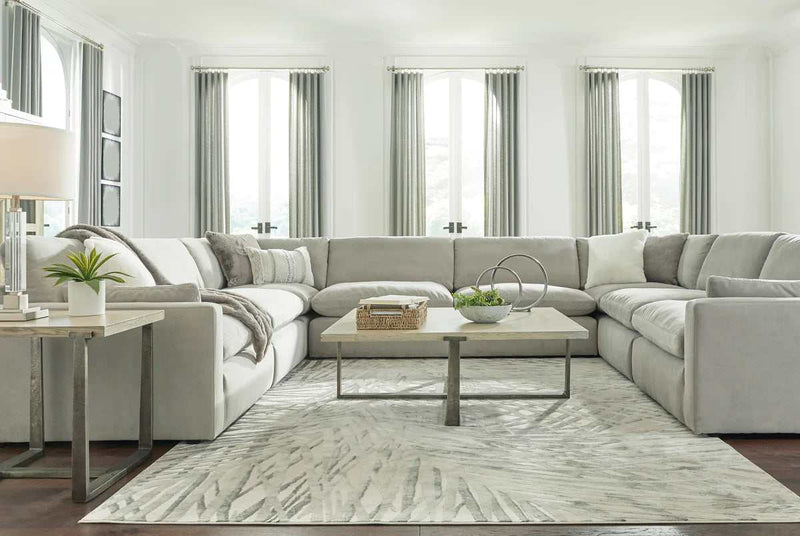 Sophie Gray Velvet Modular 8pc Sectional Living Room Set - Ornate Home