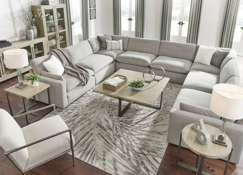 Sophie Gray Velvet Modular 8pc Sectional Living Room Set - Ornate Home