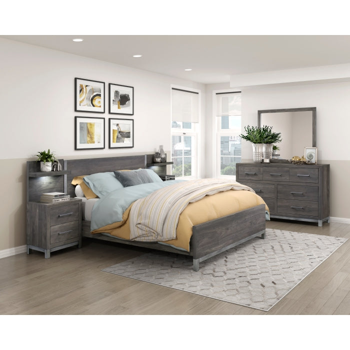 Zephyr Gray Queen Wall Bed 5pc Bedroom Set