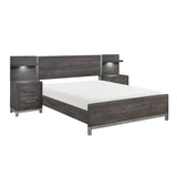 Zephyr Gray Full Wall Bed 5pc Bedroom Set