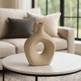 Hardencliff Gold Beaded Oval Vase