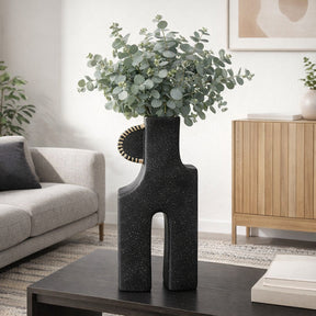 Midland Black Small Ecomix Abstract Vase
