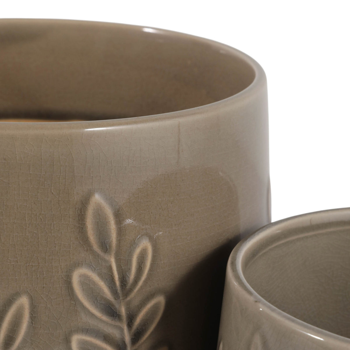 El Adobe Sage Embossed Vines Planters (Set of 2)