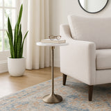 Cerritos White Banswada Drink Table with Marble Top