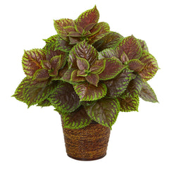 16” Coleus Artificial Plant in Basket (Real Touch) - Ornate Home