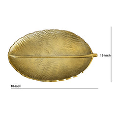 16” Gold Leaf Tray Decorative Accent - Ornate Home