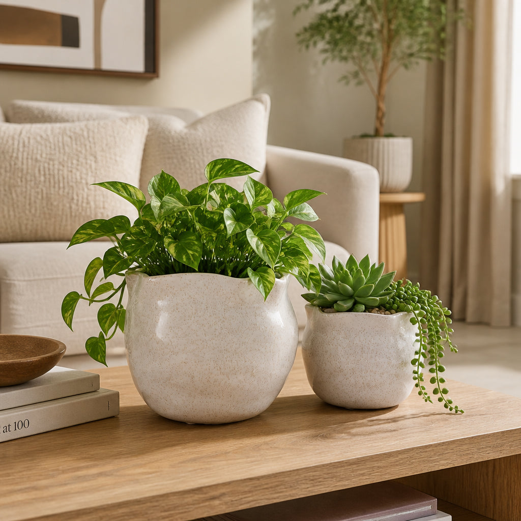 Draperstone Ivory Planters (Set of 2)