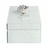 Pollock Silver Sparkly Geo Glass Box with Stone Top