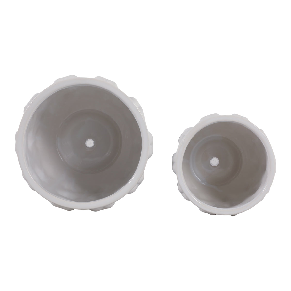 Draperoak White/Ivory Planters (Set of 2)