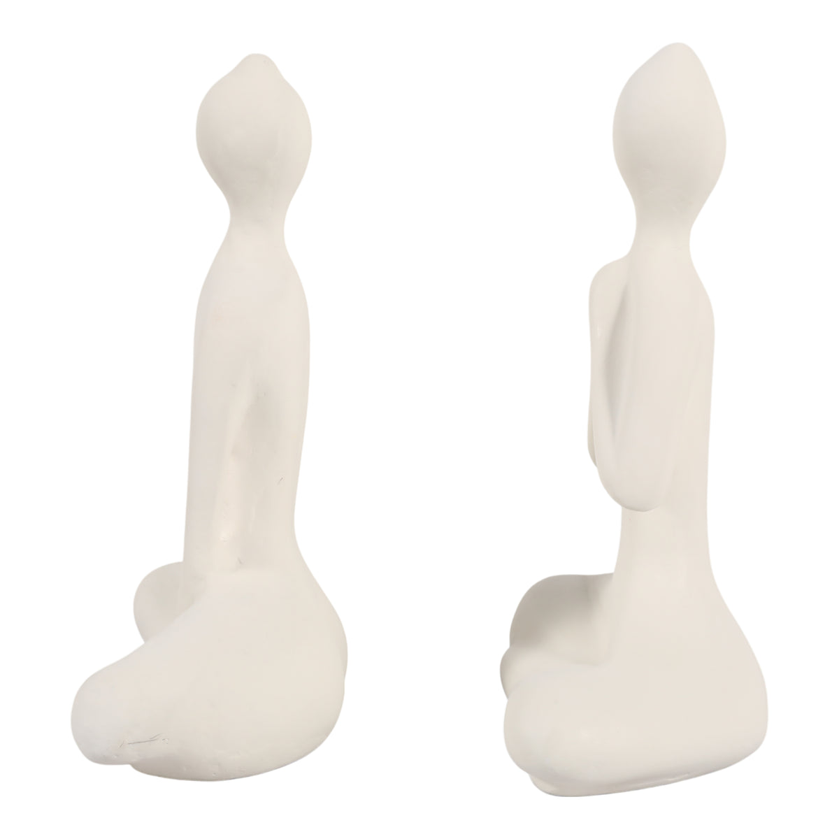 Kayandee White Paper Mache Yoga Ladies (Set of 2)