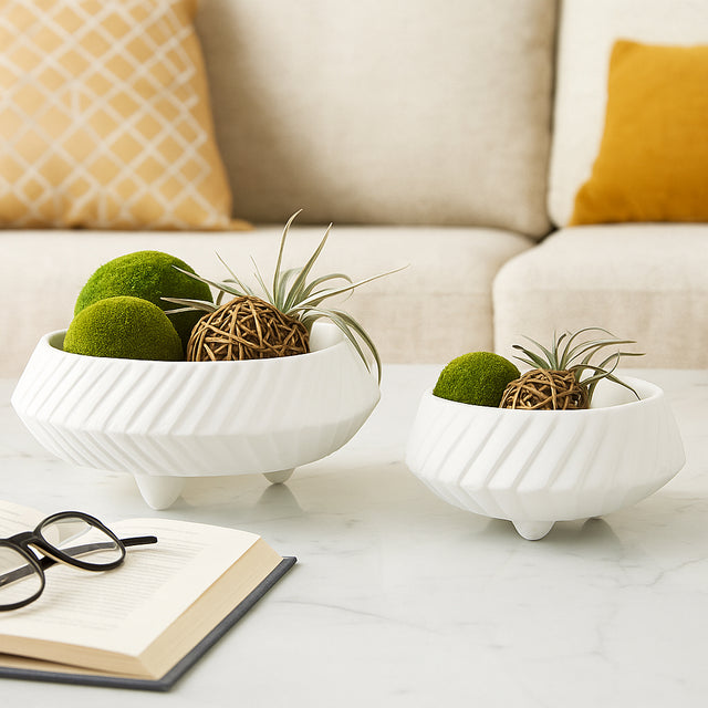 Gilbertrun White Bowls (Set of 2)