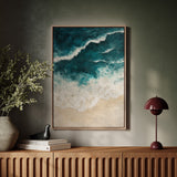 Textured Shoreline in Teal and Sand