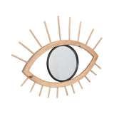 Plasse Brown Wood and Metal Mirrored Eye Wall Decor