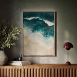 Waves Crashing on Sculpted Shore