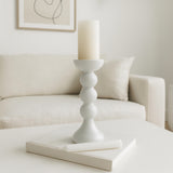 Heber White/Clear Small Enamel Glass Bubbly Candle Holder