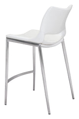 Ace White & Silver Counter Stool (Set of 2)
