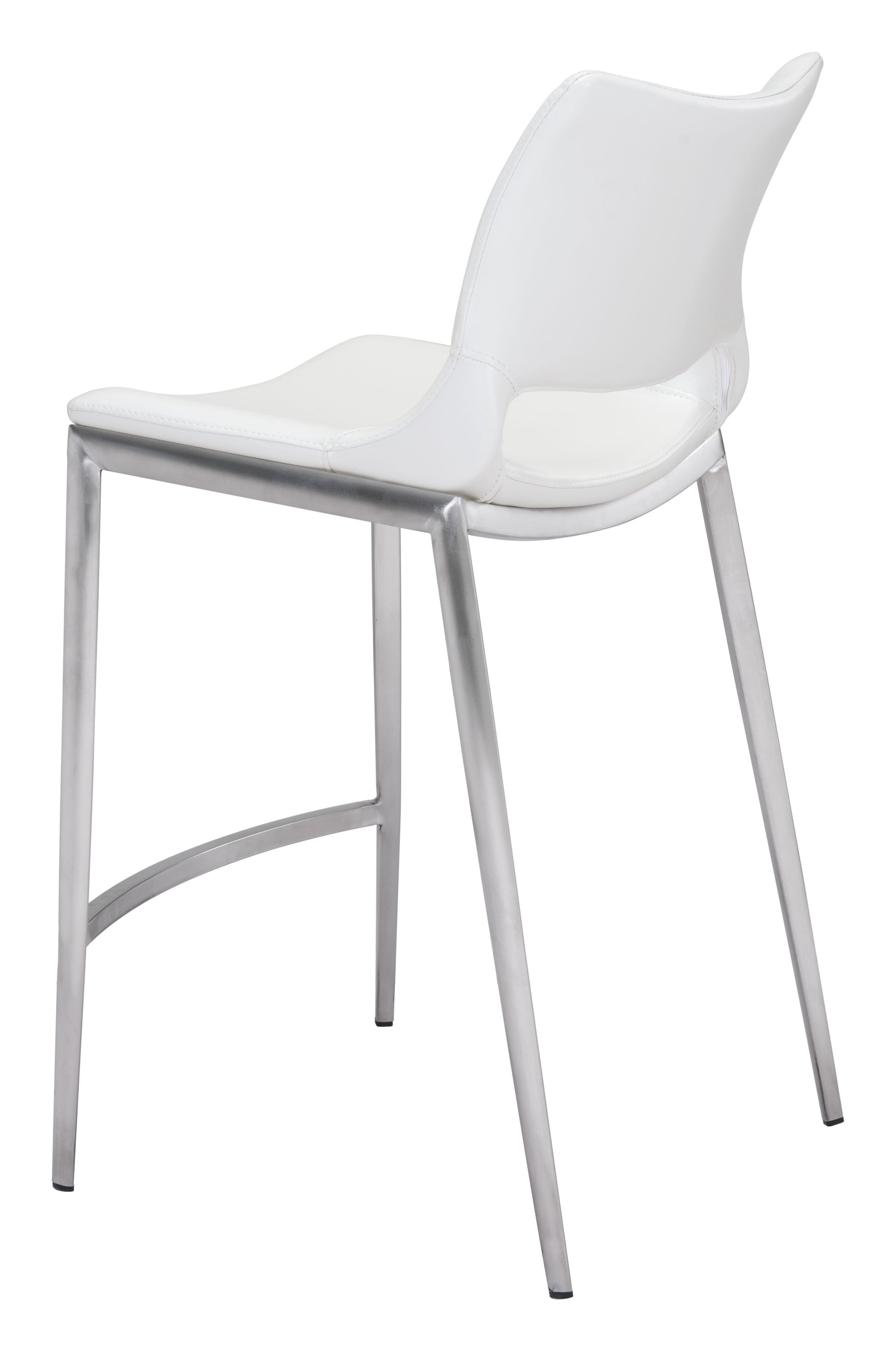 Ace White & Silver Counter Stool (Set of 2)