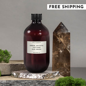 16oz Amber Crystal | Vetiver | Oud Musk Machine Diffusing Oil (Inspired by Baccarat Rouge 540®) - Ornate Home