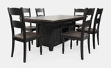 Madison County Vintage Black High/Low Dining Table w/ 6 Chairs