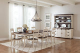 Madison County Vintage White Ext Dining Table w/ 6 Chairs