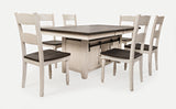 Madison County Vintage White High/Low Dining Table w/4 Stools