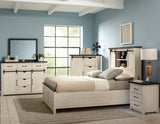 Madison County Vintage White 5-Piece Queen Barn Door Bedroom Set