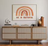 He Is Faithful Boho Rainbow
