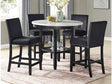 Lennon Black Velvet Counter Height Round Dining Room Set / 5pc - Ornate Home