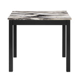 Lennon Brown/Black 5-Piece Faux Marble Top Counter Height Set