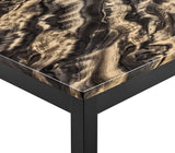 Lennon Gold/Black Faux Marble Top 5-Piece Counter Height Set