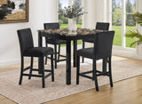 Lennon Gold/Black Faux Marble Top 5-Piece Counter Height Set